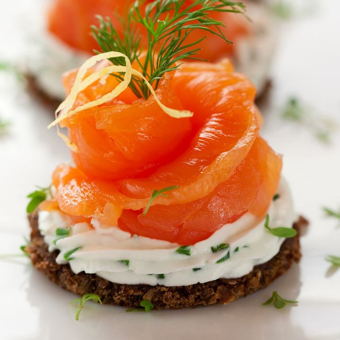 Toasts à la crème de saumon fumé