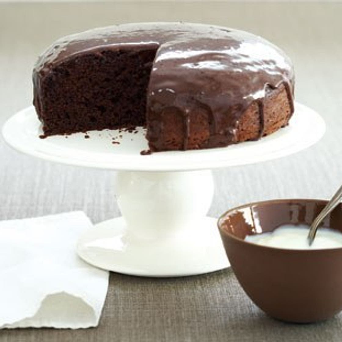 Gluten-free chocolate cake with marshmallow icing