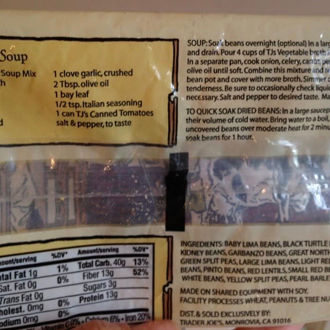 Trader Joe’s 17 Bean & Barley Soup