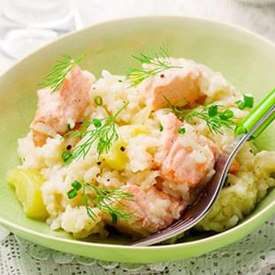 Slow Cooker Salmon "Risotto"
