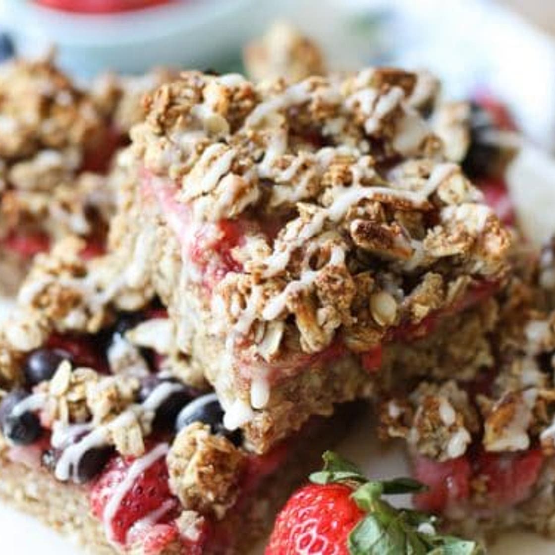 Gluten Free Vegan Patriotic Oatmeal Breakfast Bars