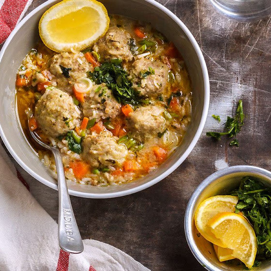 Turkey Meatball and Rice Soup