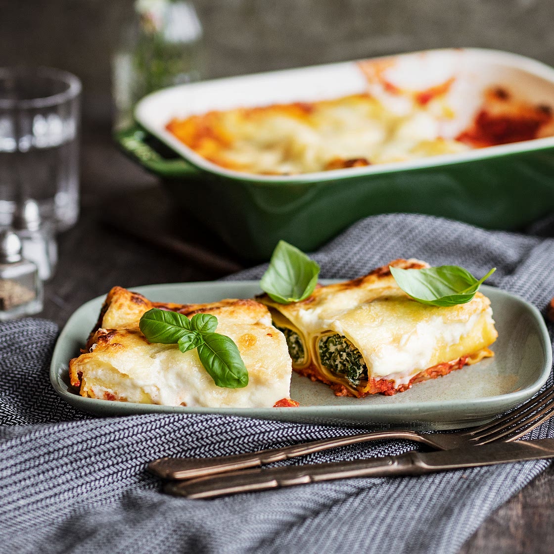 Spinach and ricotta cannelloni