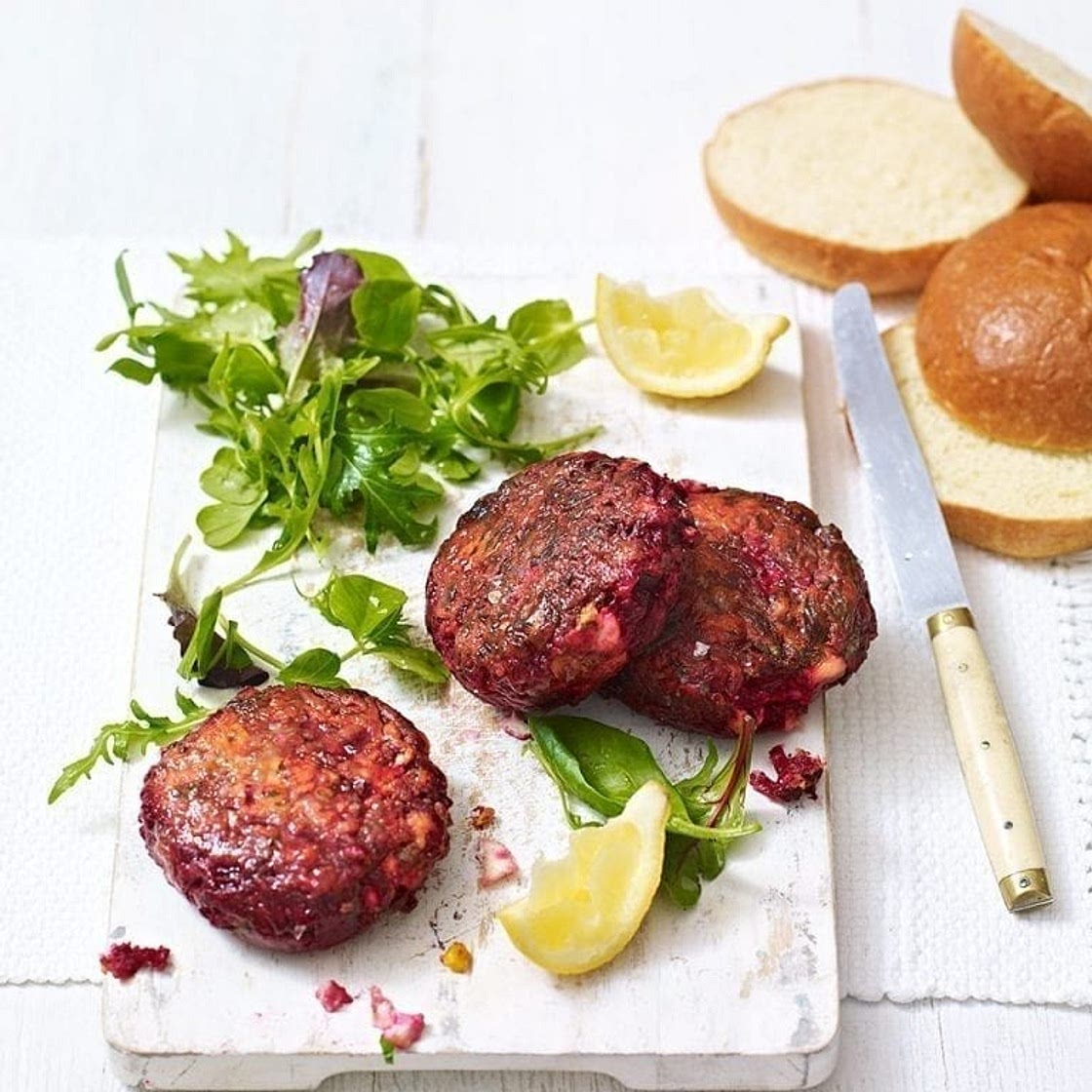 Beetroot and feta burgers