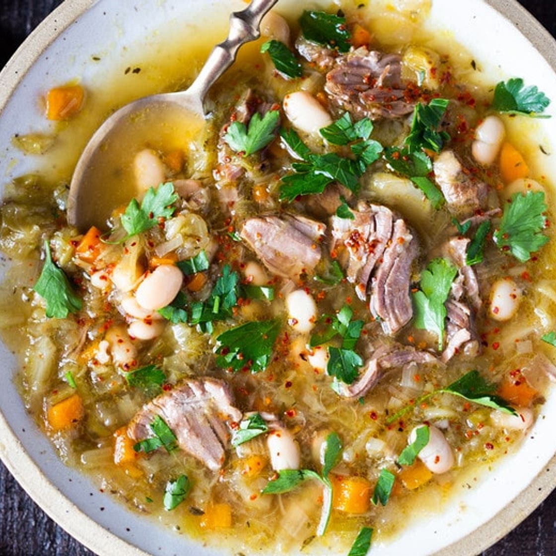 Brothy Leek, Lamb and Cabbage Soup ( Instapot)