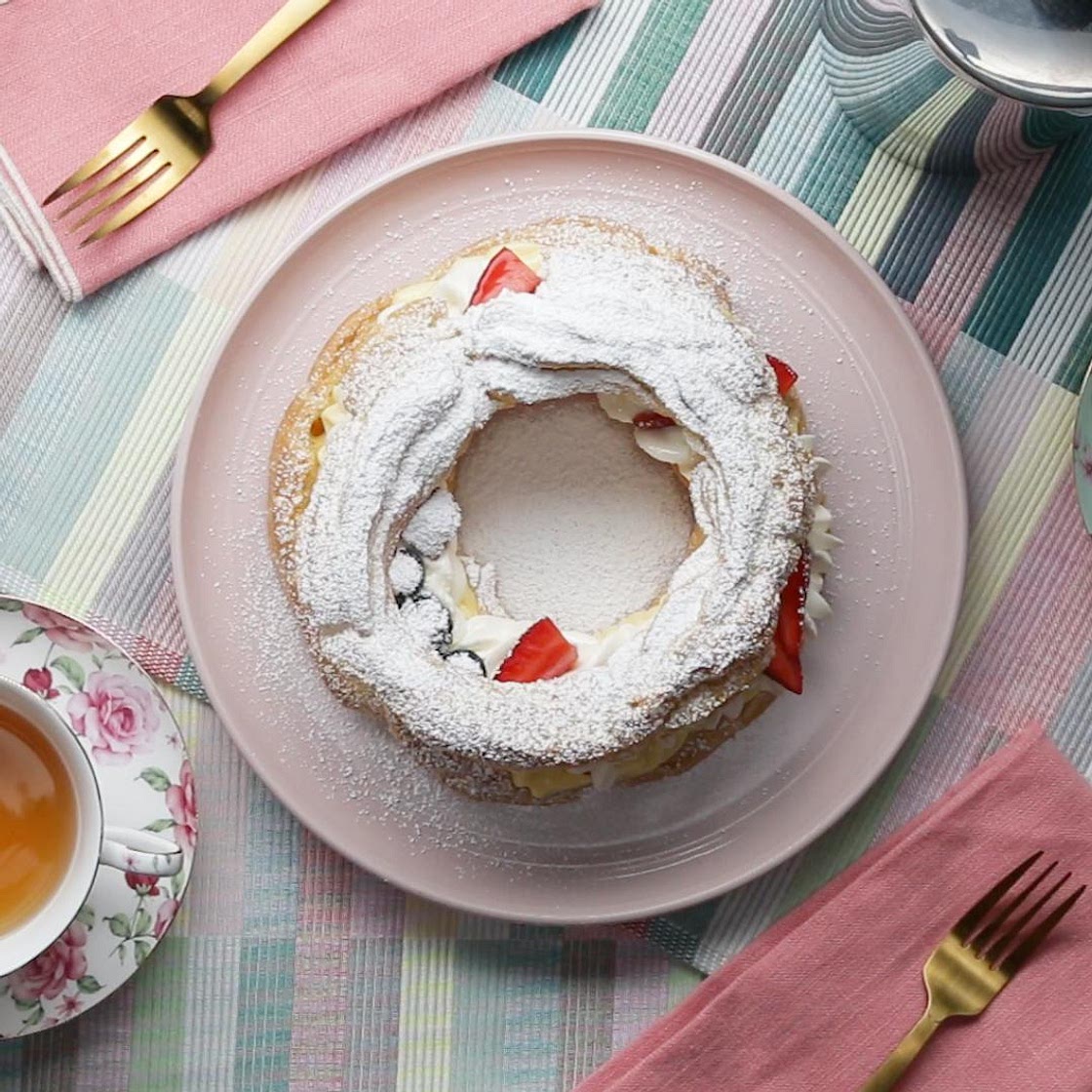 Berries & Cream Puff Ring Recipe by Tasty