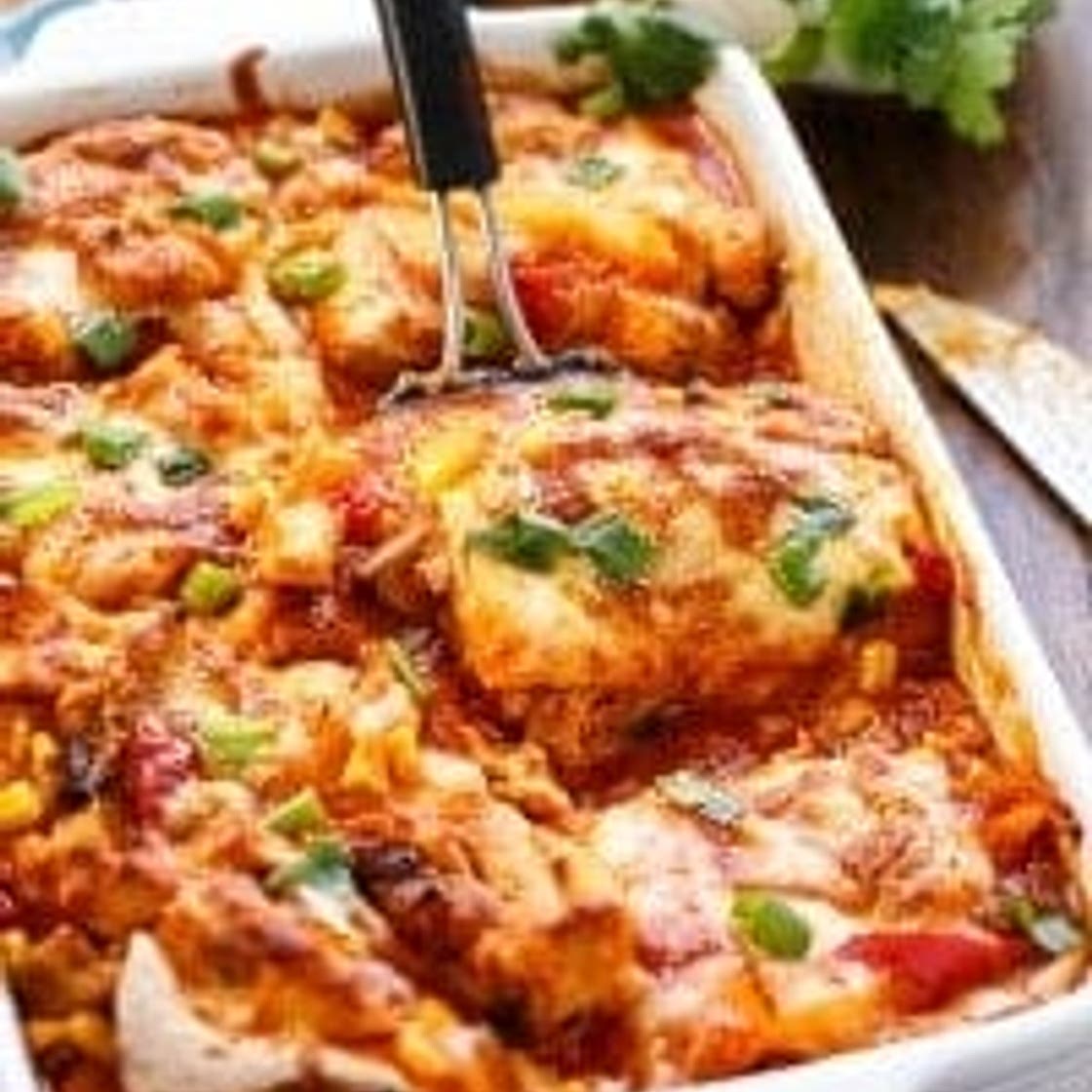 Chicken and Corn Enchilada Bake