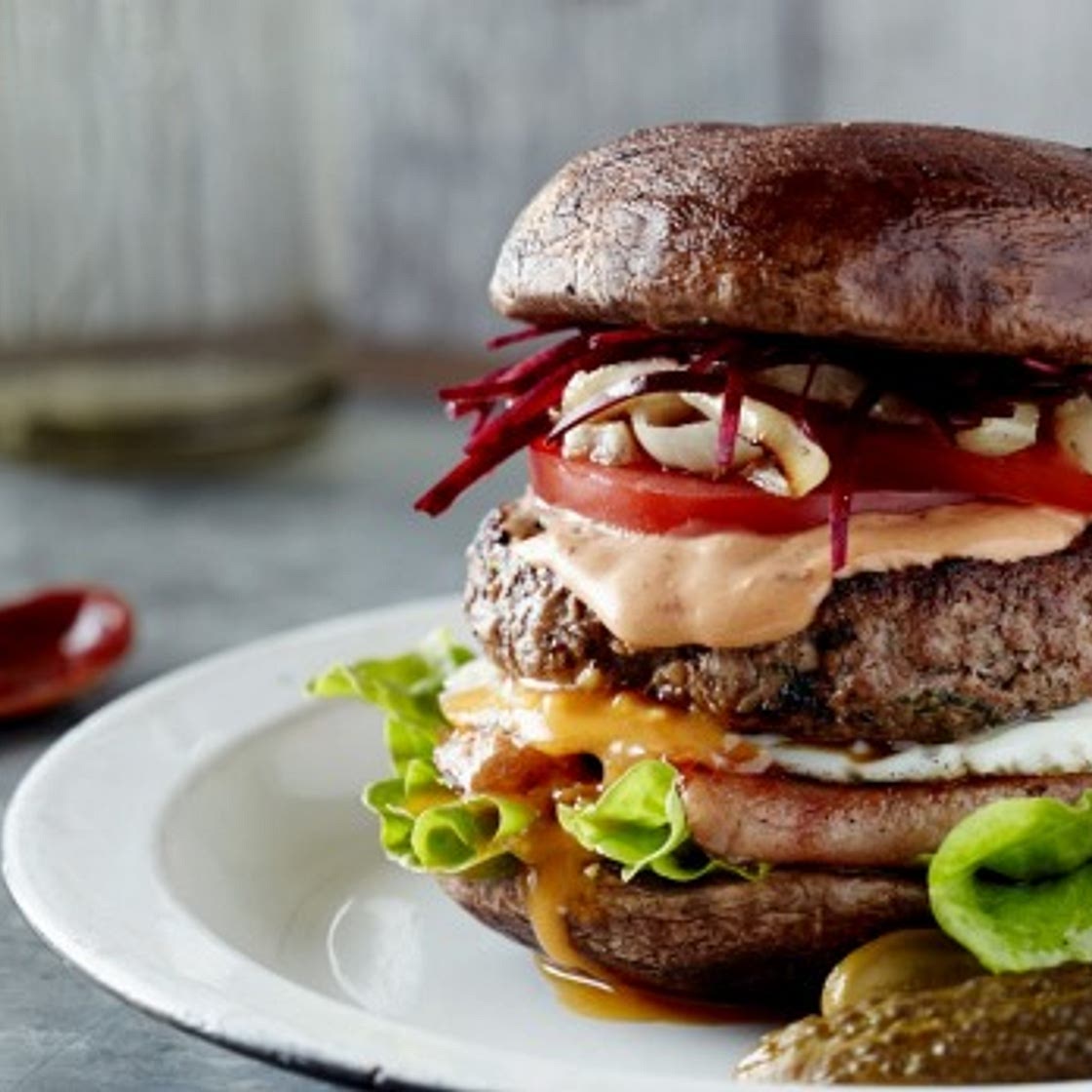 Gluten-free burger with chipotle aioli