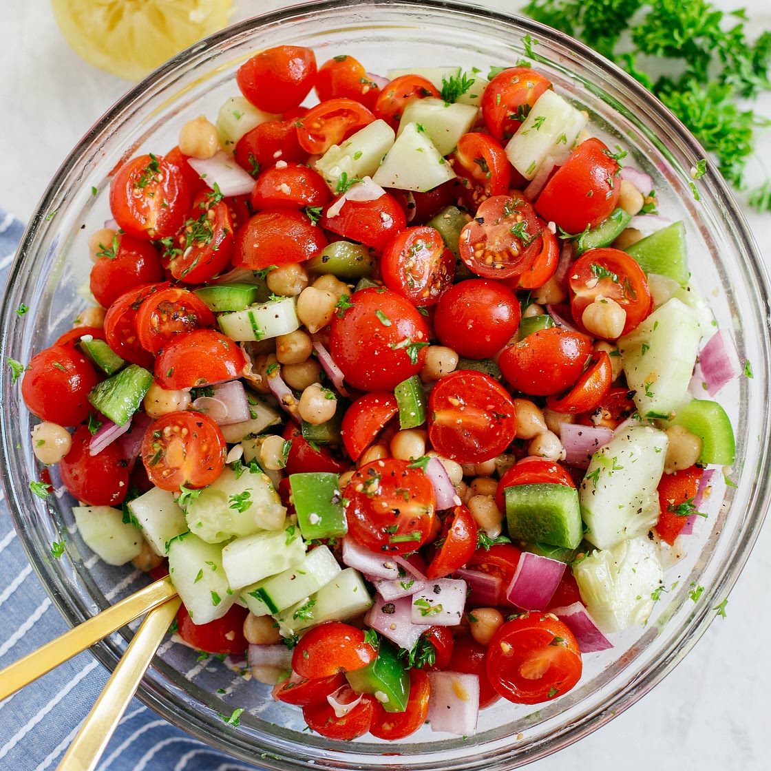 Tomato, Cucumber & Chickpea Salad