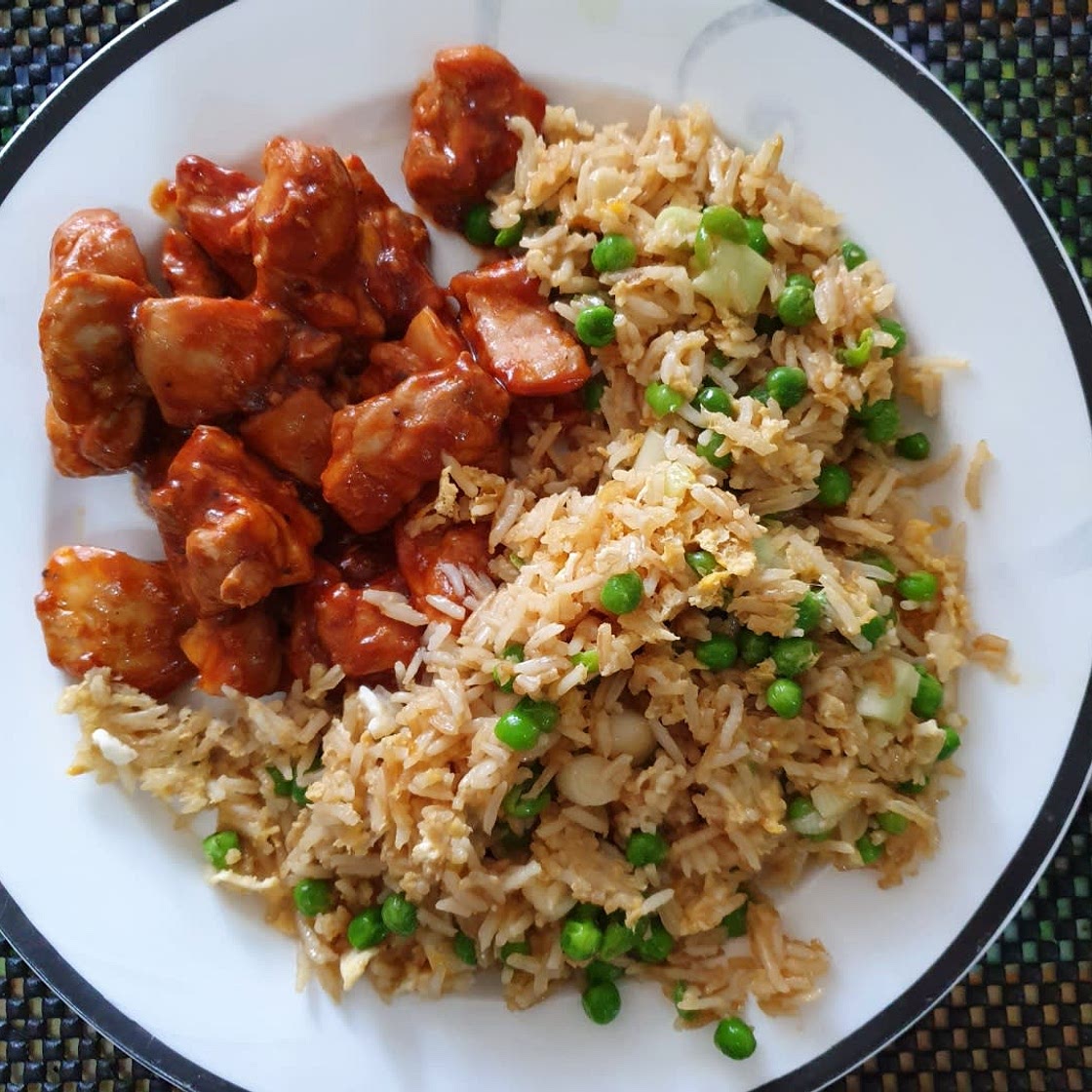 Chicken in Hoisin Sauce with Egg Fried Rice