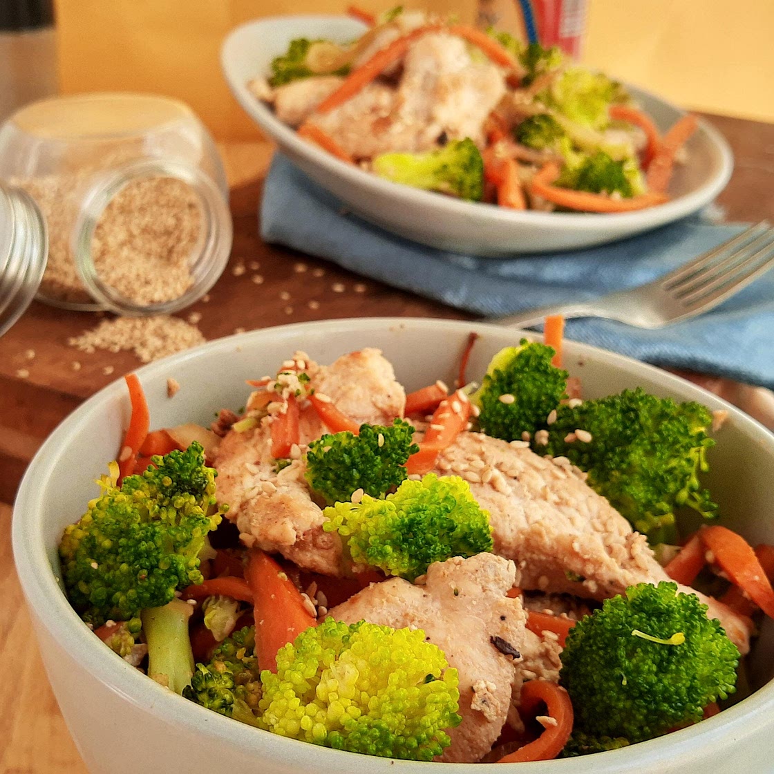 Receta de Fajitas de pollo con brócoli y zanahoria