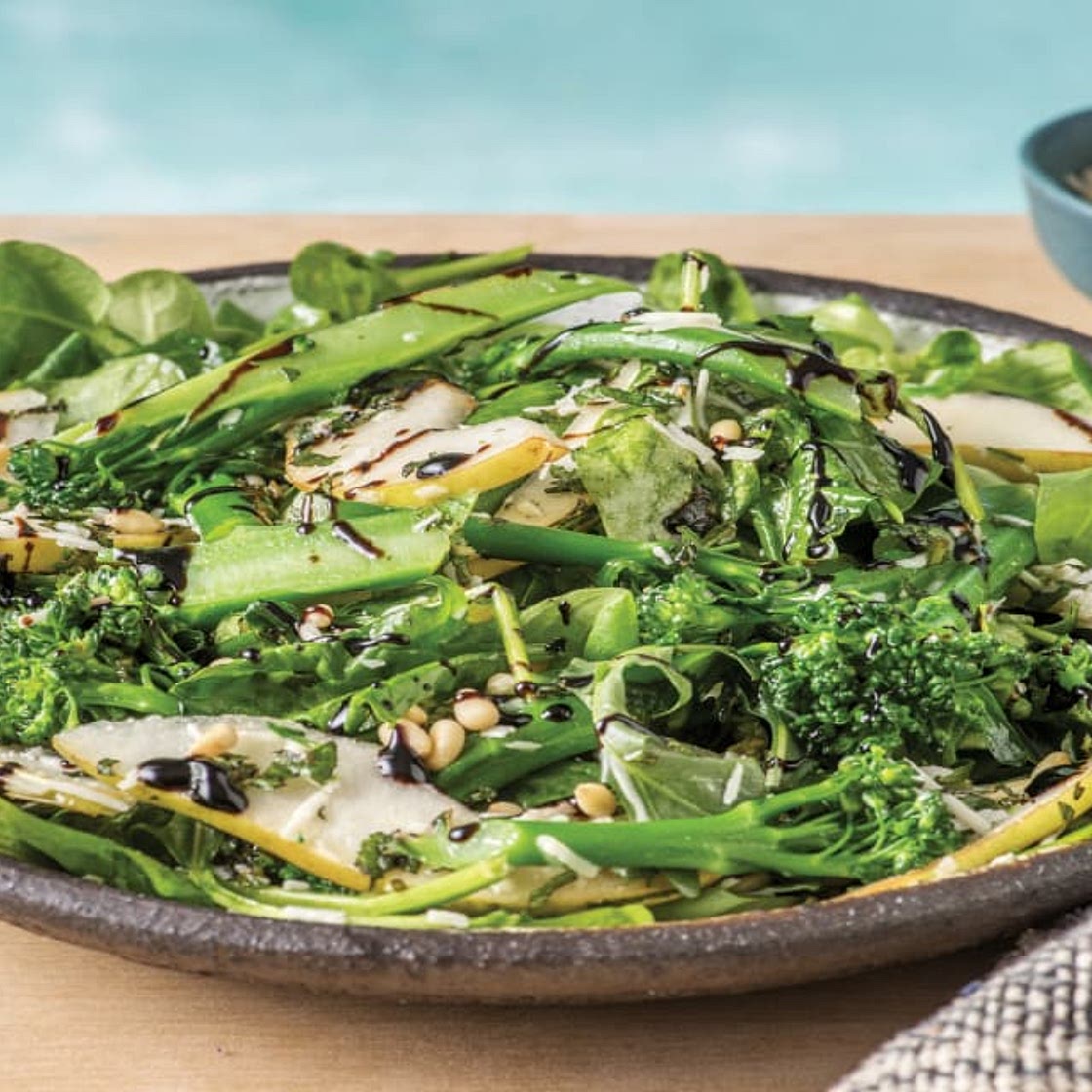 Pear & Broccolini Salad with Parmesan, Mint & Pine Nuts | Serves 2
