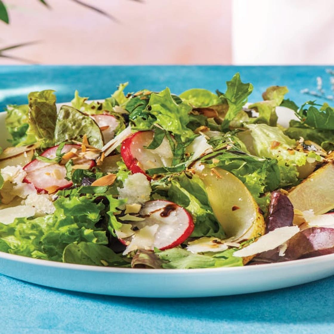 Caramelised Pear & Radish Salad with Roasted Almonds & Parmesan | Serves 2