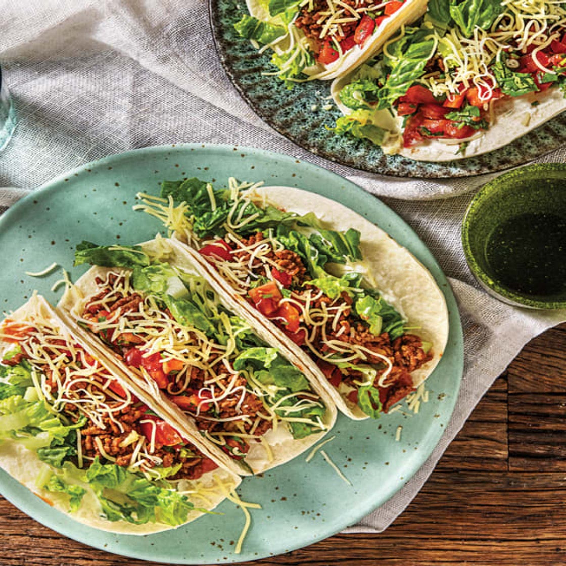 Classic Tex-Mex Beef Tacos with Sour Cream & Cheese