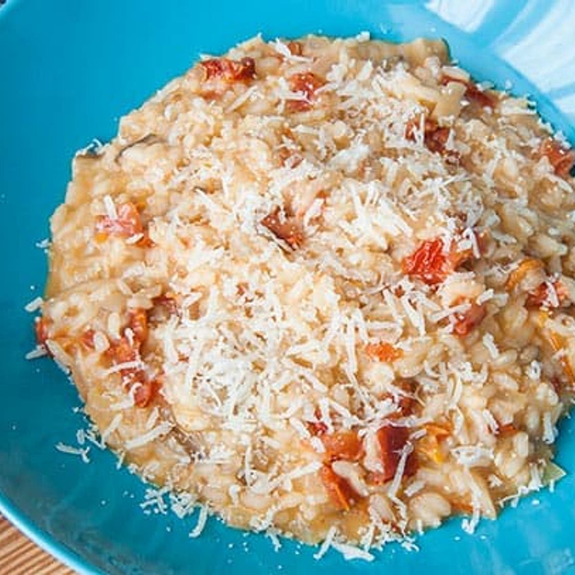 Risotto de tomates secos y setas