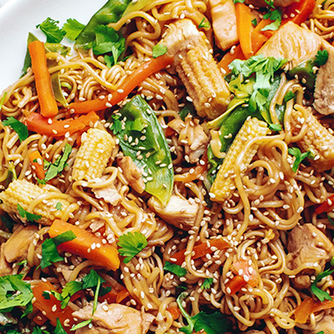 Pressure Cooker Sesame Chicken Chow Mein
