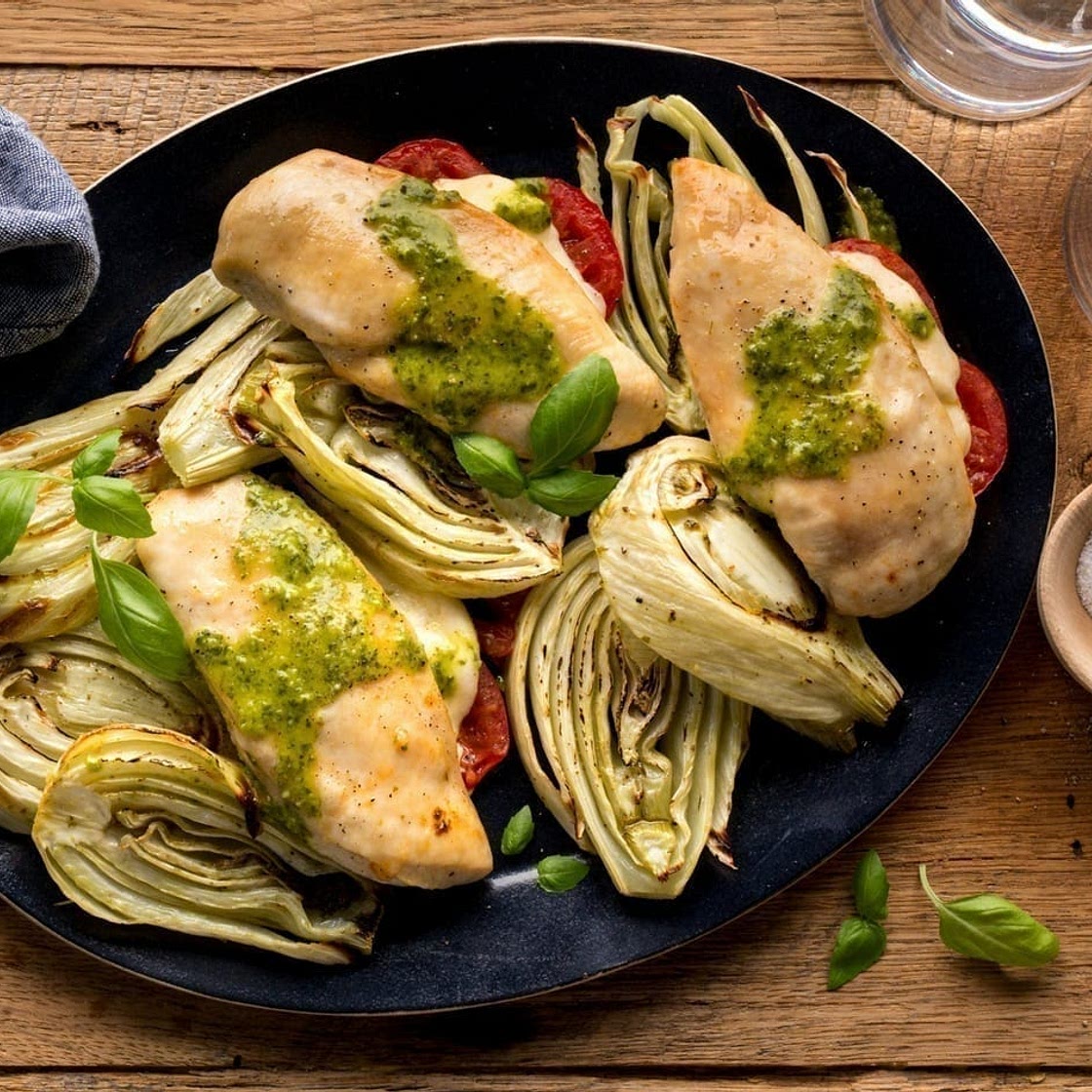 ×Hasselback Chicken Caprese With Fennel | MyFitnessPal