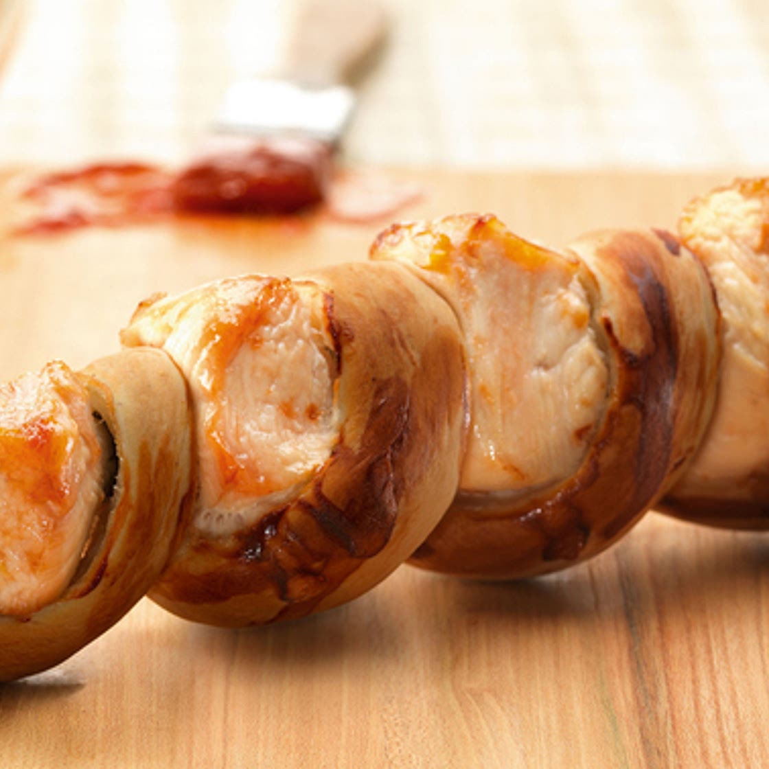 Schlangenbrot mit marinierter Pouletbrust