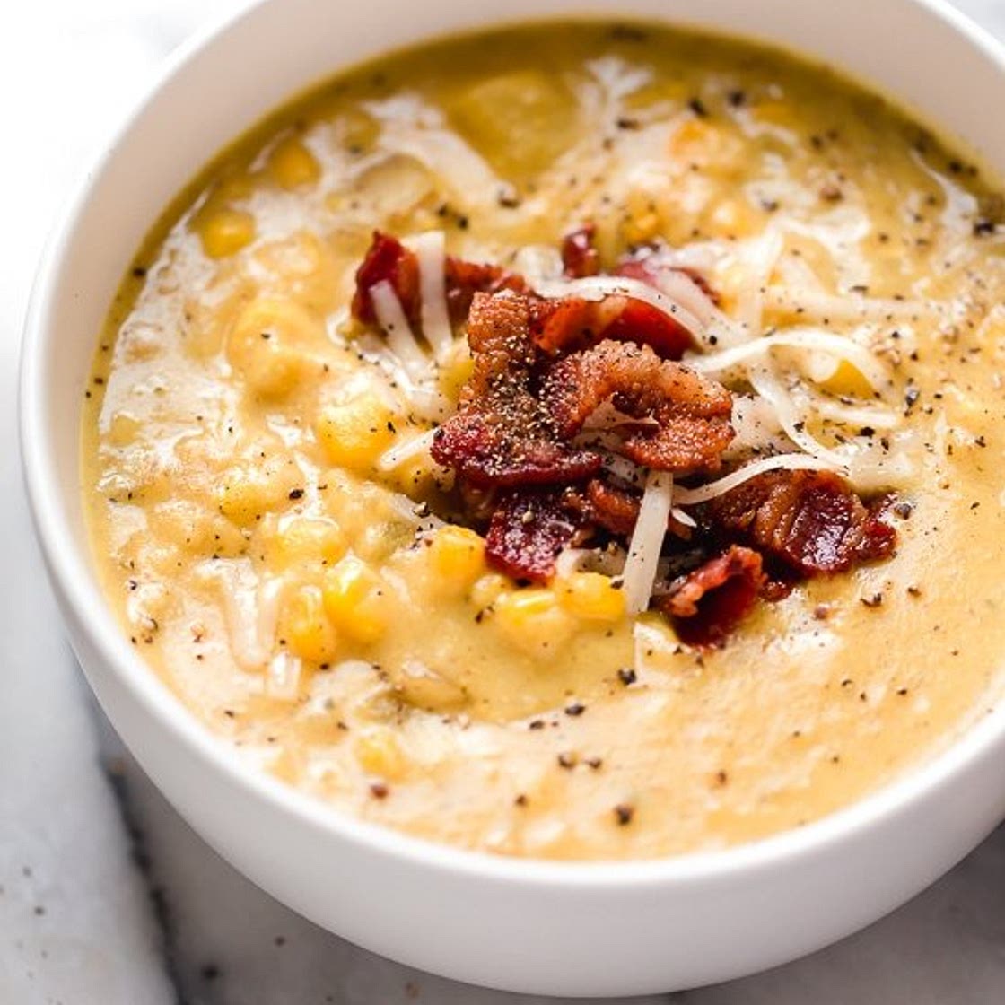 Cheddar Corn Chowder with Bacon