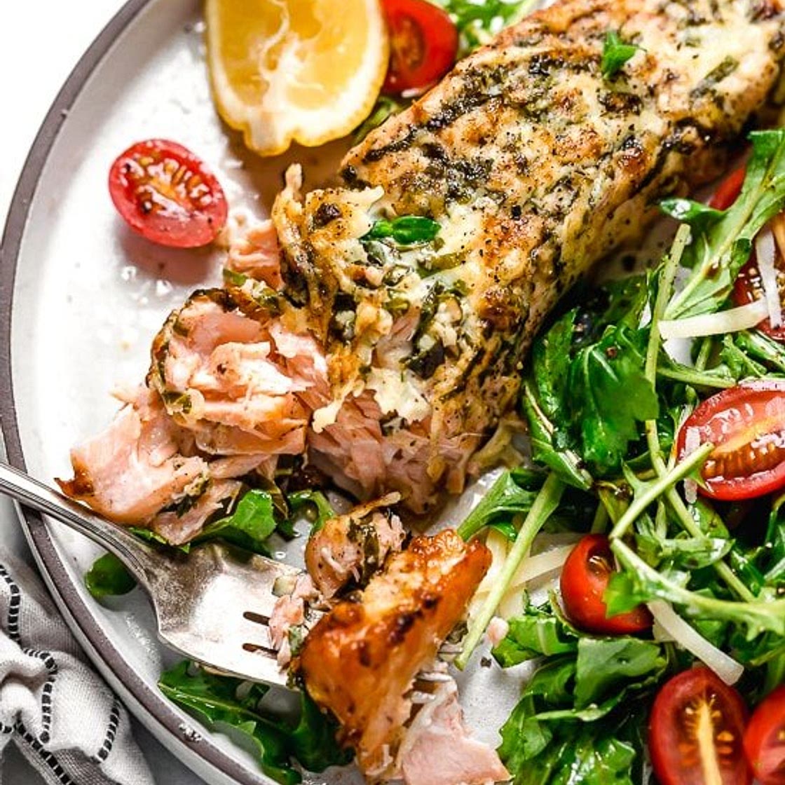 Air Fryer Basil-Parmesan Salmon