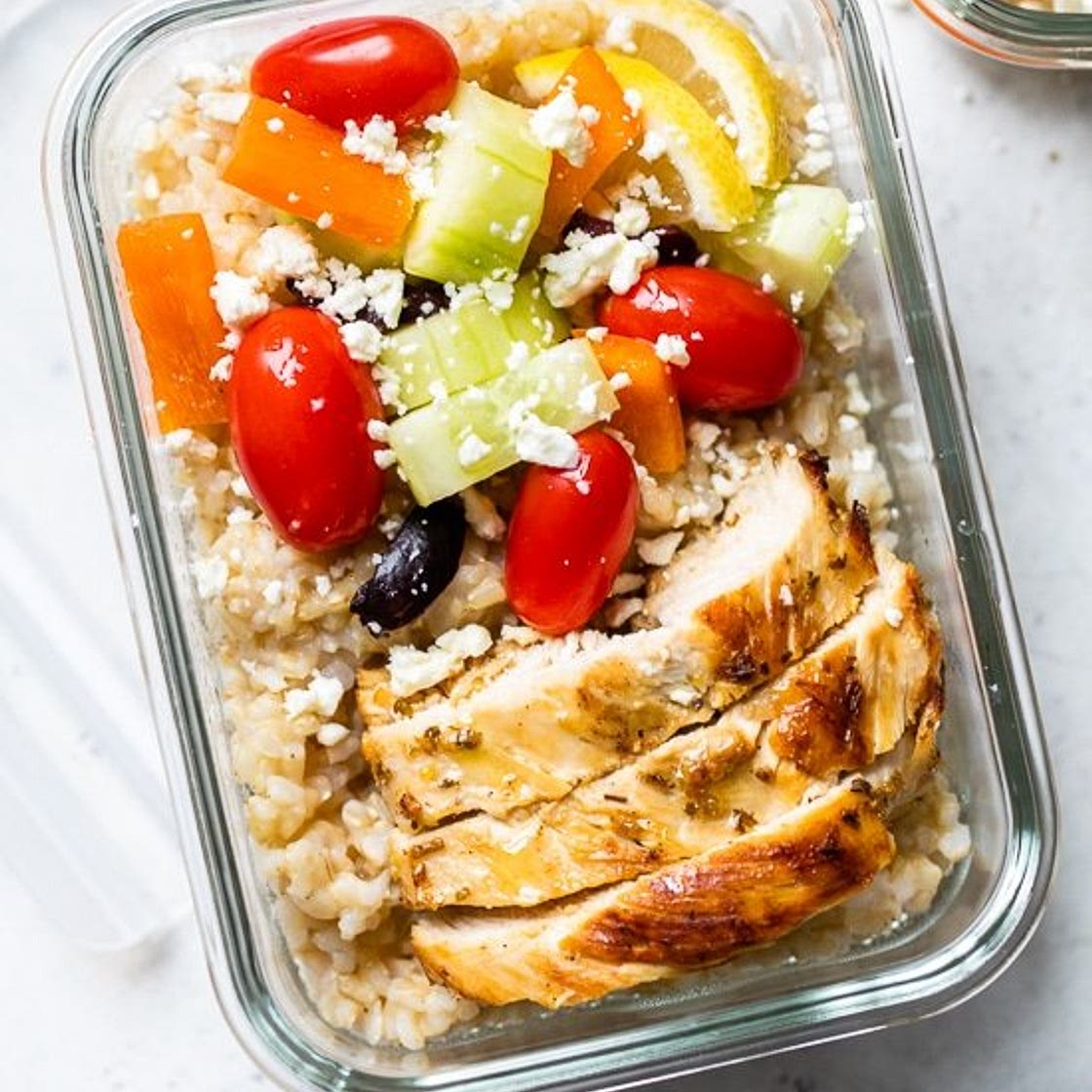 Meal Prep Greek Chicken Rice Bowls