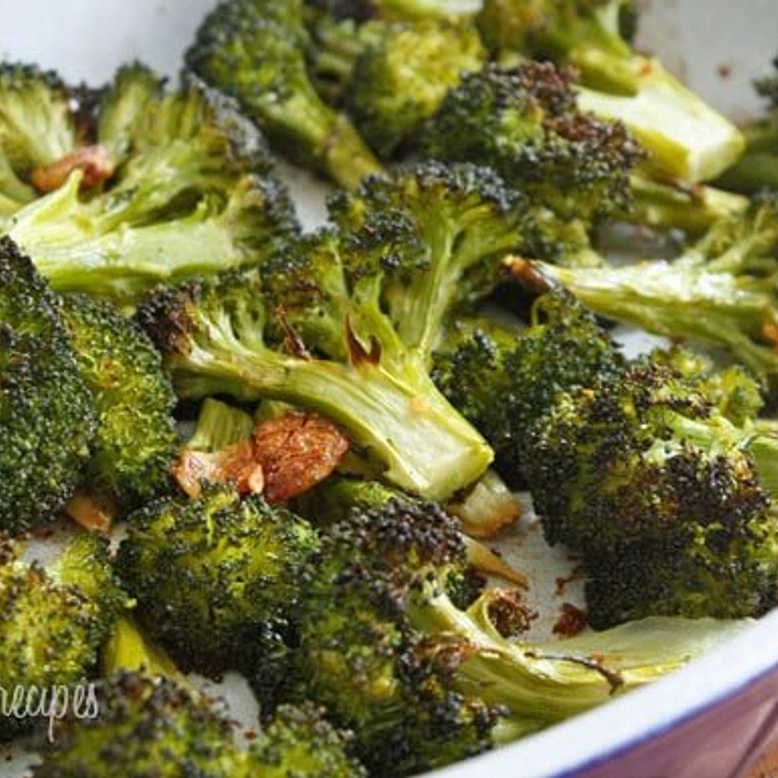 Roasted Broccoli with Smashed Garlic