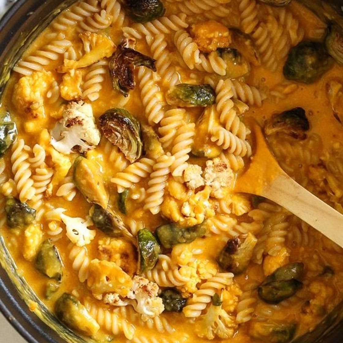 Pumpkin Mac and Cheese with Roasted Veggies