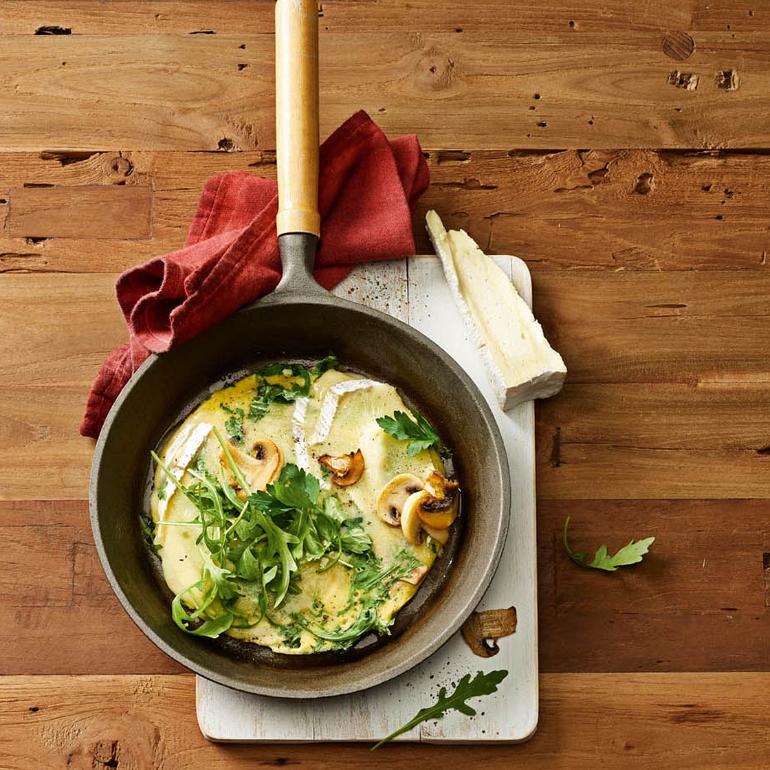 Pilz-Rucola-Omelette mit Brie