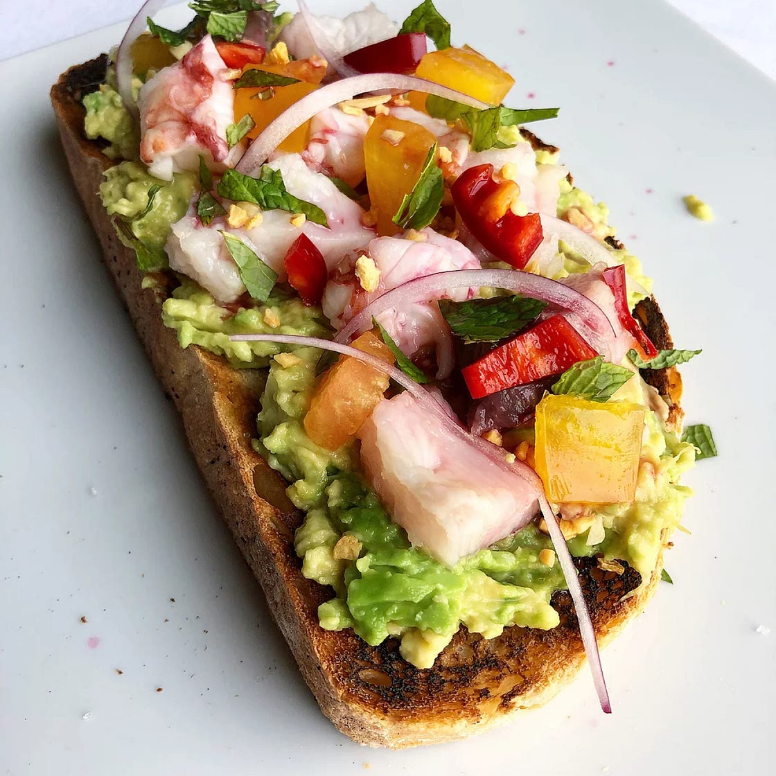 Brown Butter Ceviche Avocado Toast