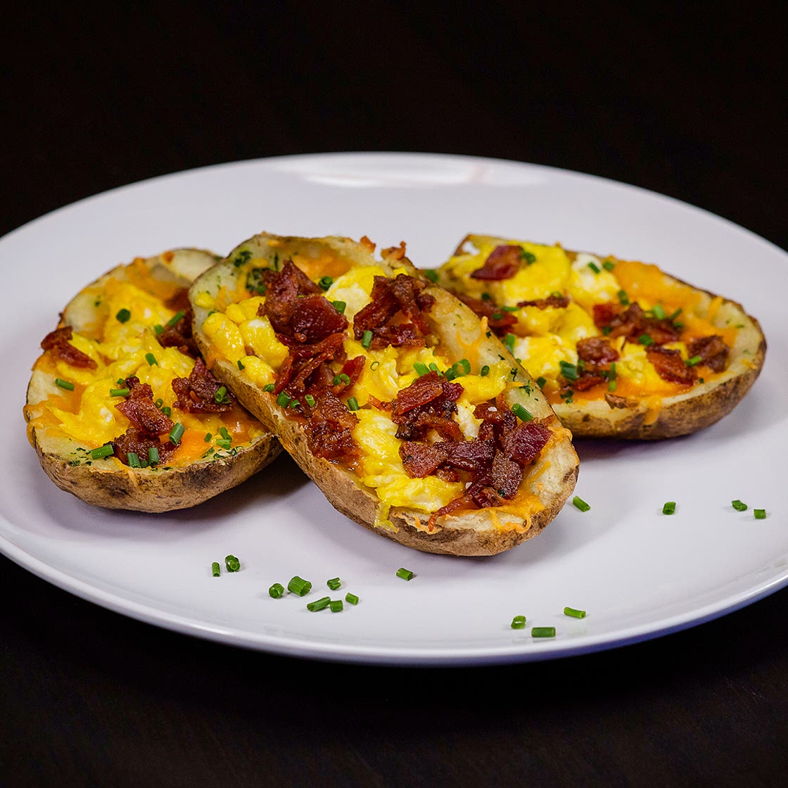 Cheesy Breakfast Potato Skins