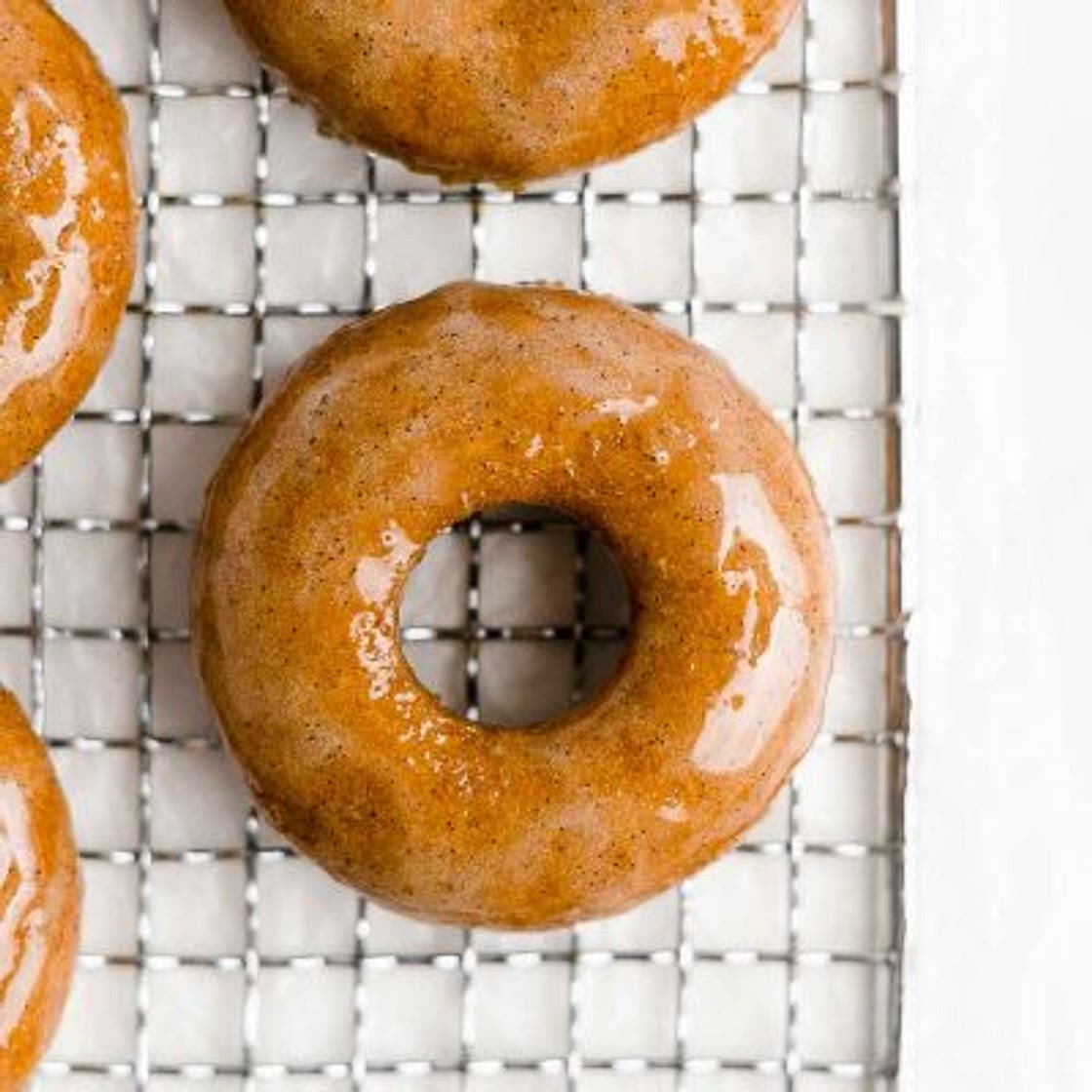 Healthy Pumpkin Donuts with Vanilla Bean Glaze