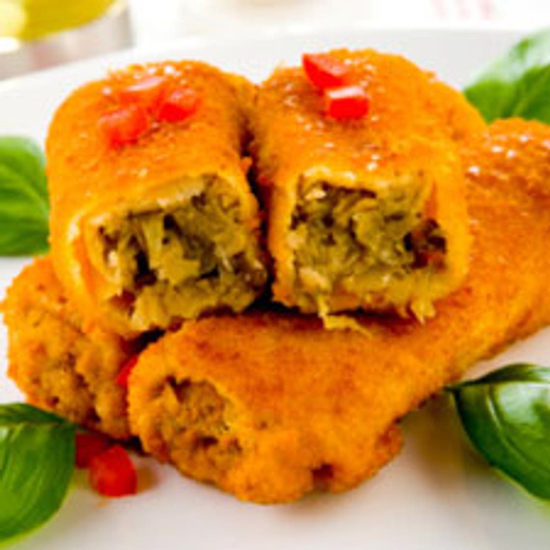 Croquetas de champiñón con verduras