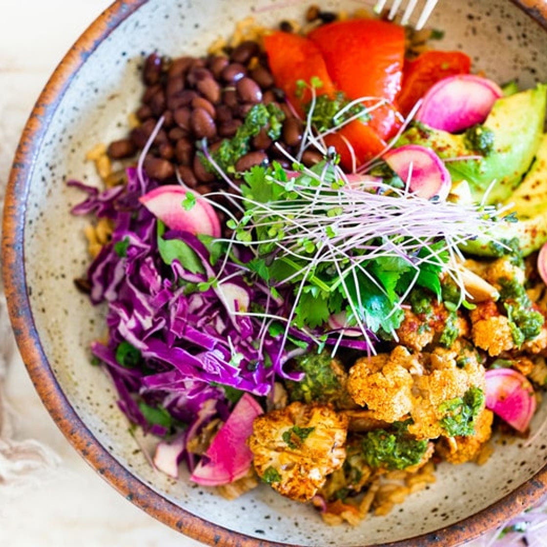 Chimichurri Cauliflower Bowls ( or Tacos!)