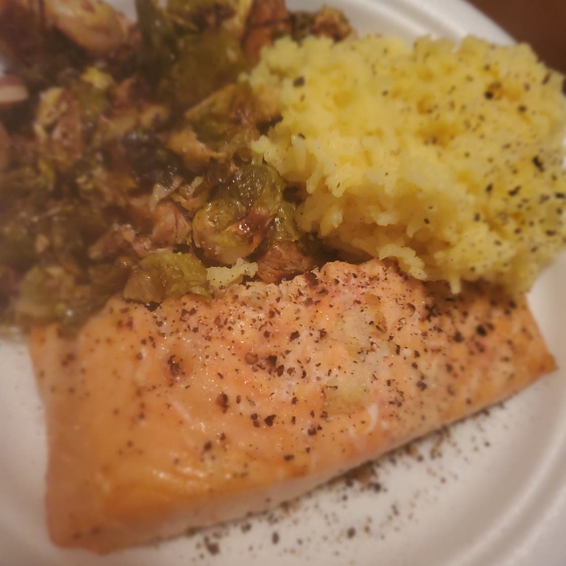 Salmon and brussel sprouts
