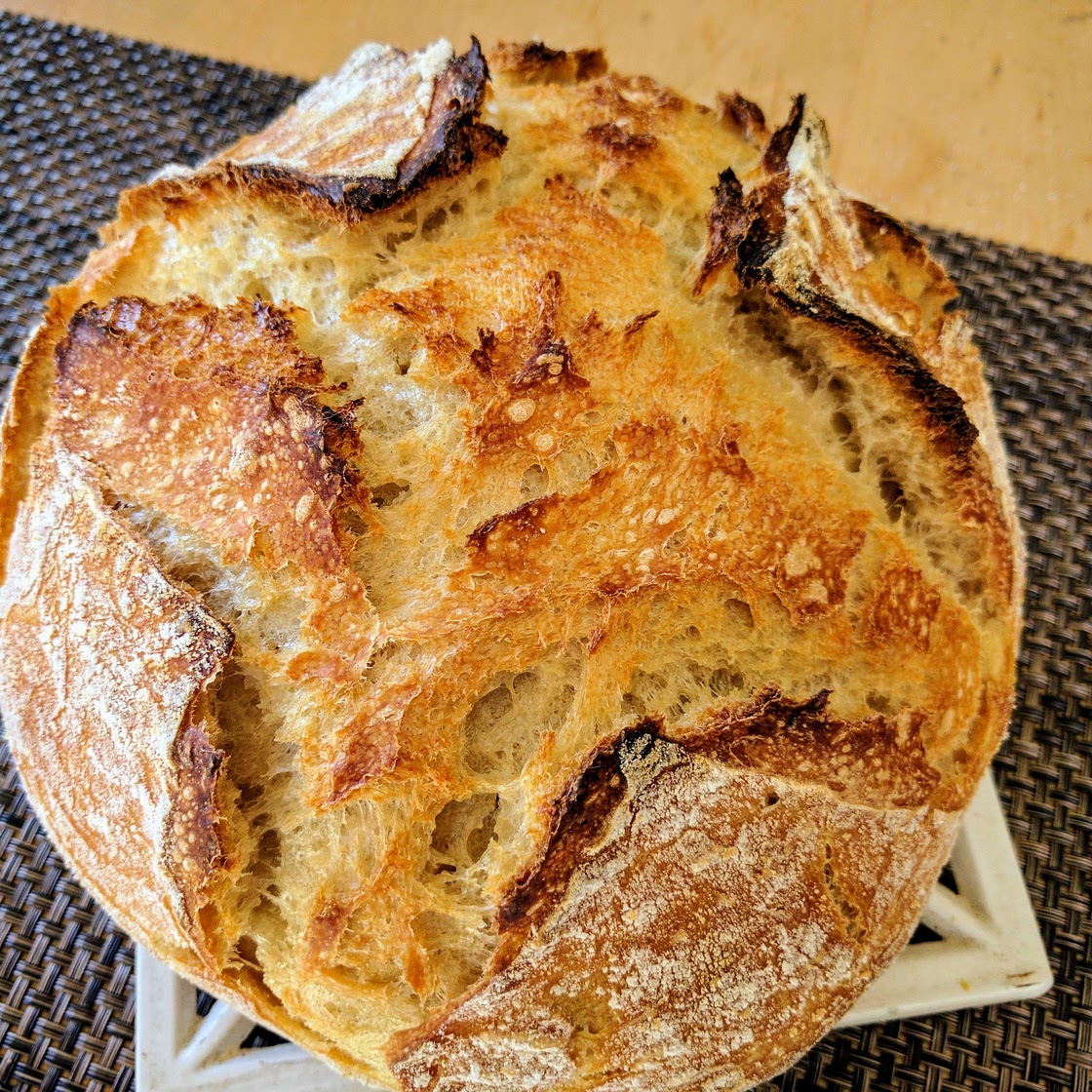 Super Easy No-knead Sourdough Bread