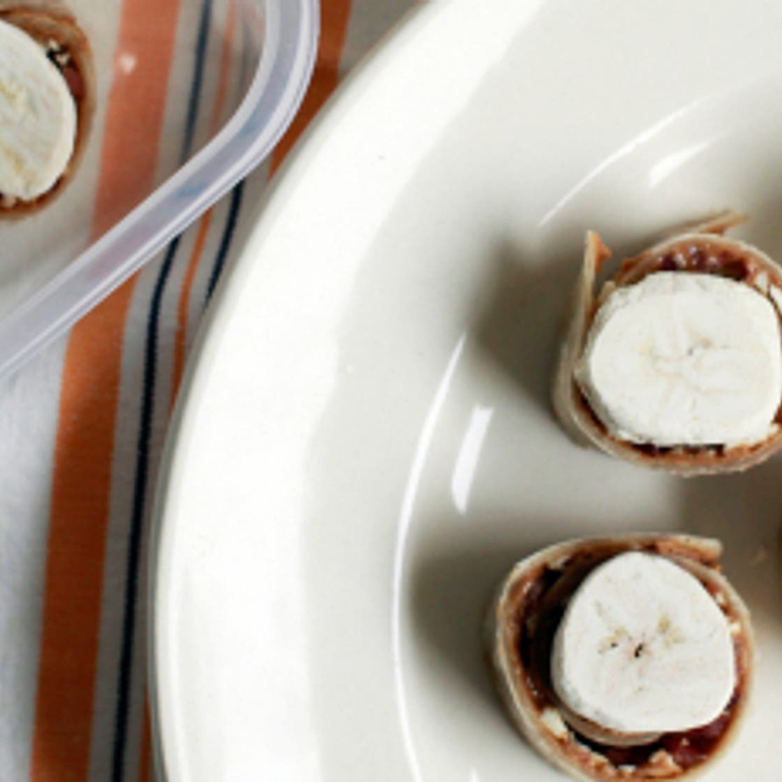 Crunchy Sunflower-Butter, Bacon and Banana Pinwheels