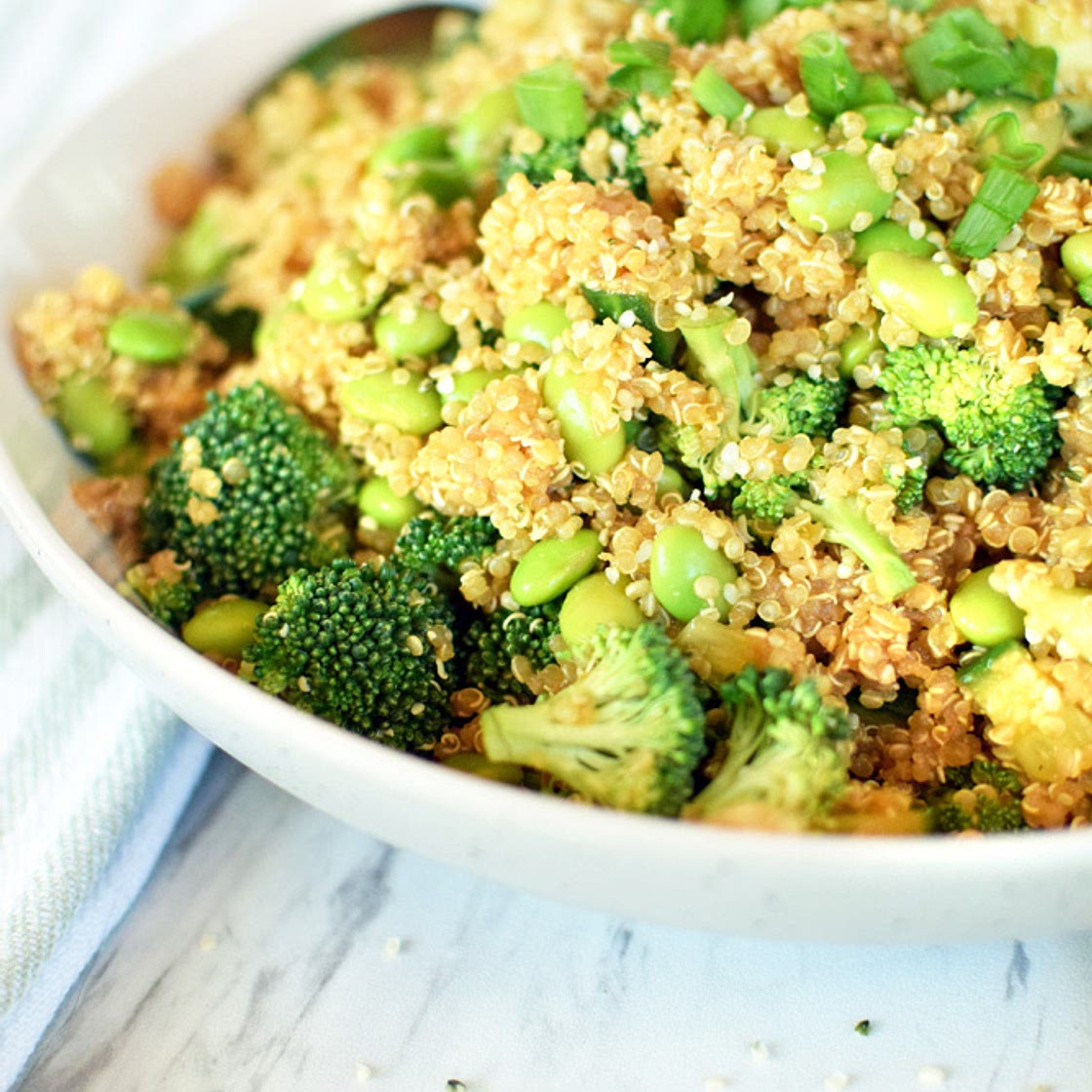 High Protein Vegan Edamame Quinoa Salad