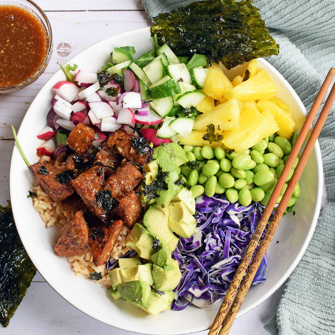 Teriyaki Tempeh Poke Bowl