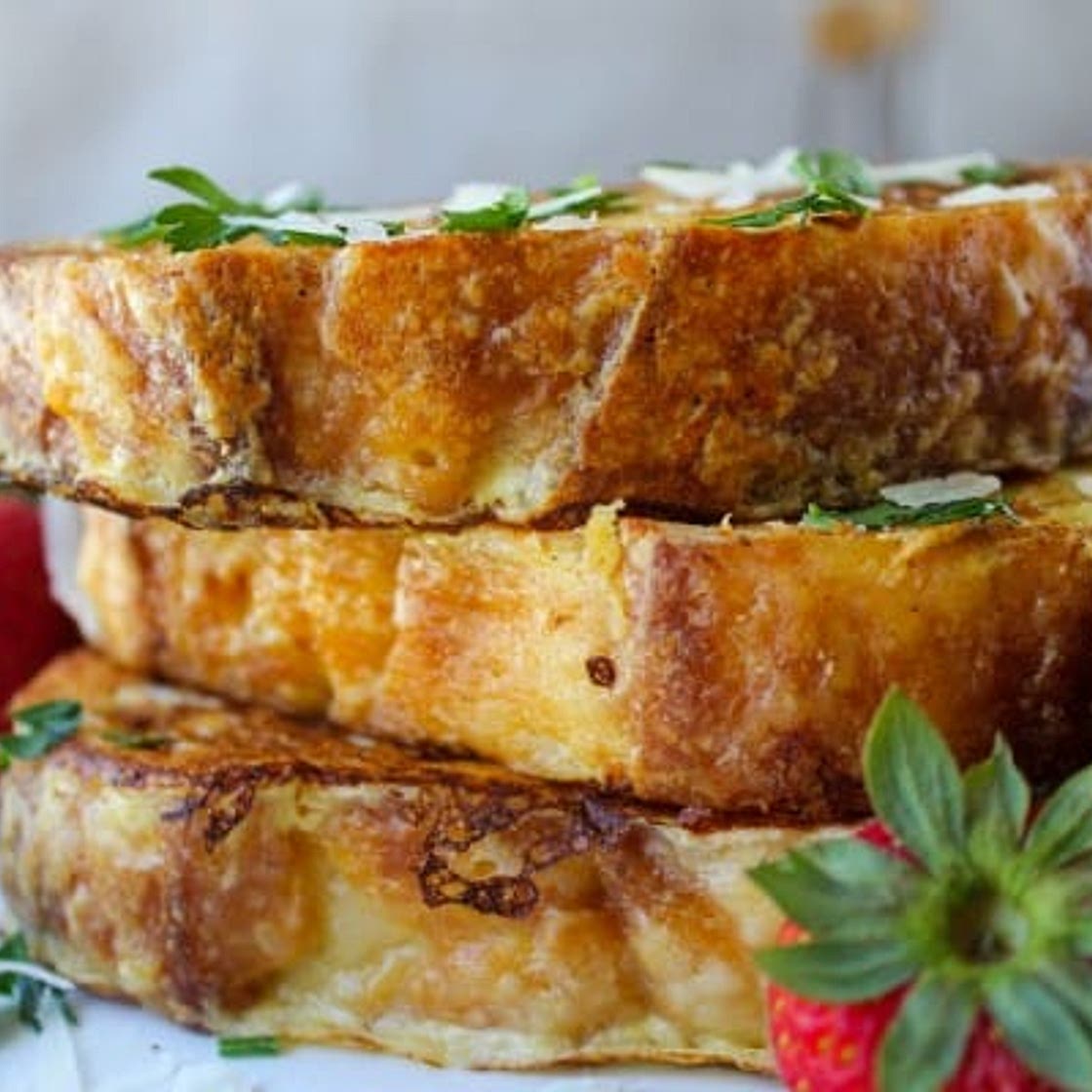 Savory Parmesan French Toast with Hollandaise Sauce