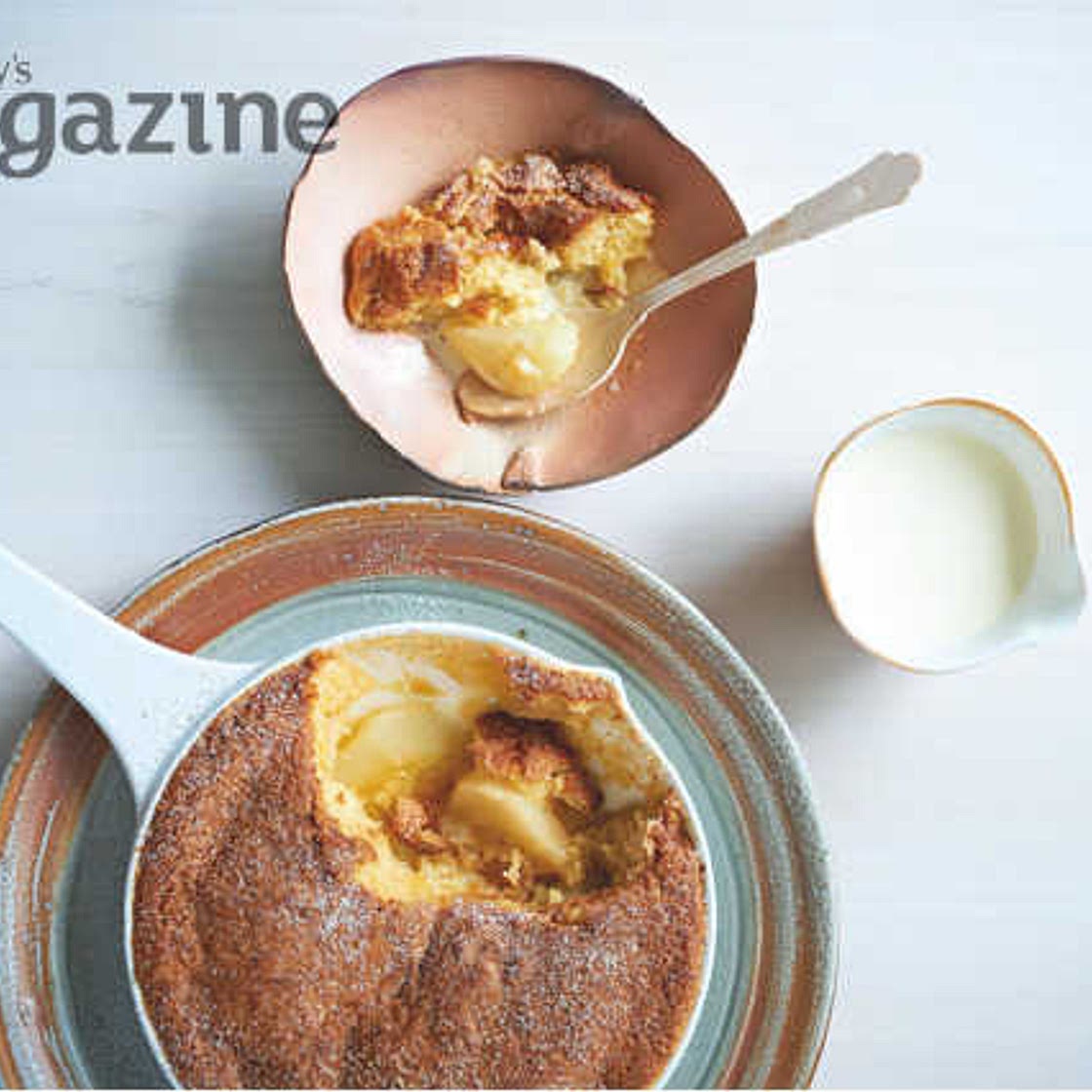 Ginger pear upside-down pudding