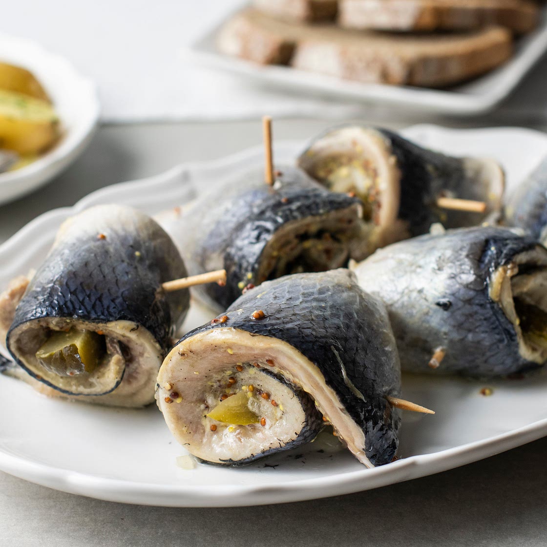 How to Pickle Herring to Make Polish Rollmops Appetizer