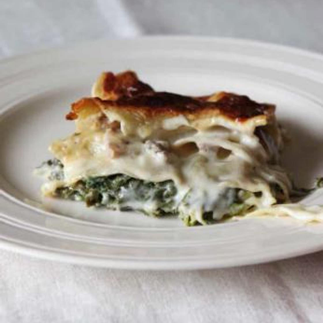 Kale and mushroom lasagne