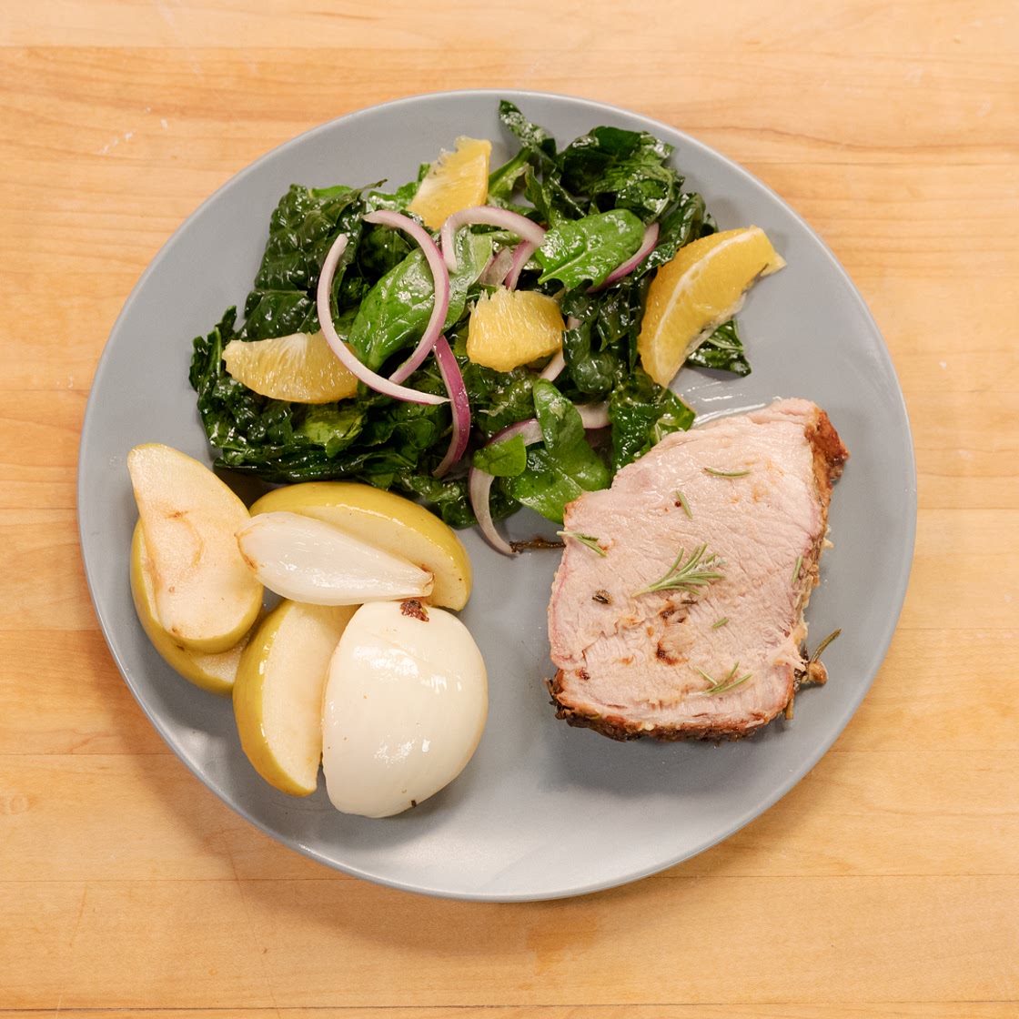 Roasted Pork Butt With Apples and Onions