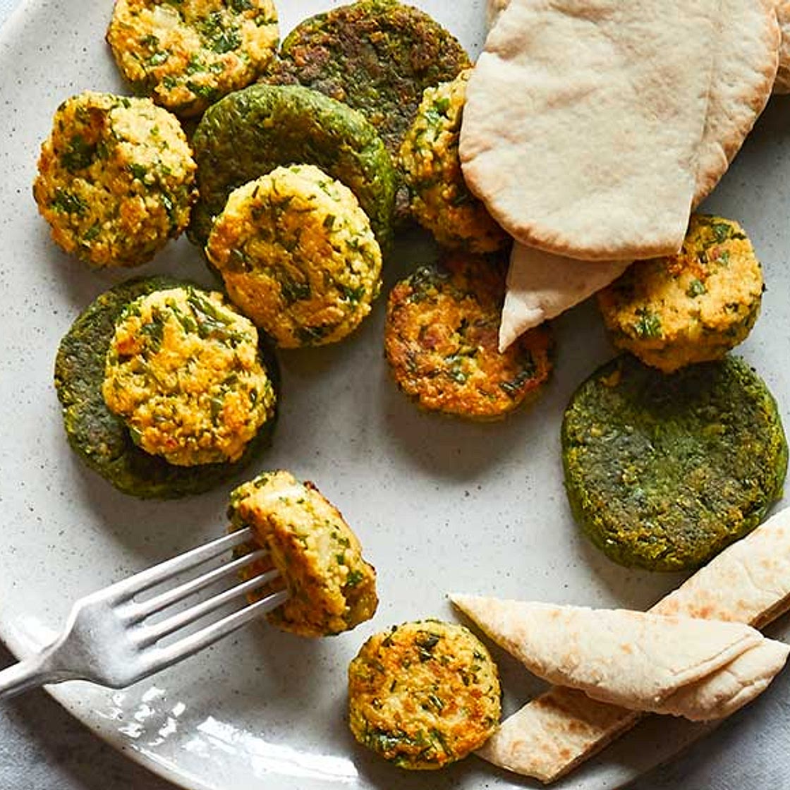 Spinach falafel bites