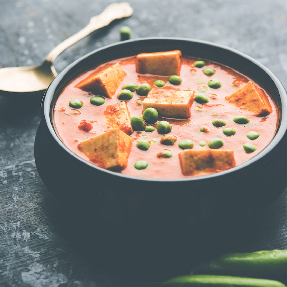 Matar paneer: vegetarische Indiase curry met paneer | Eat.Pure.Love
