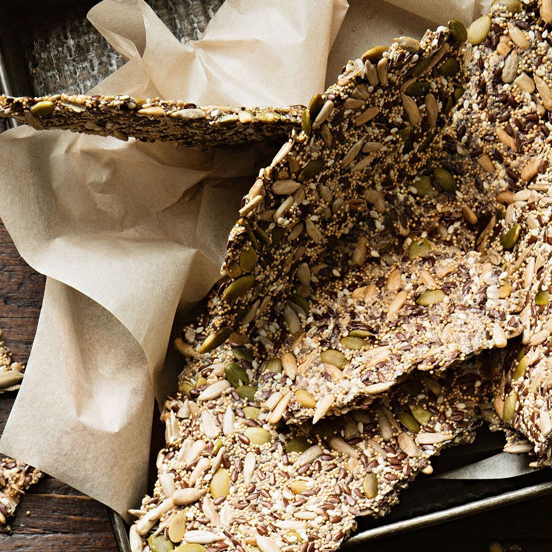 Gluten-free mixed seed crackers