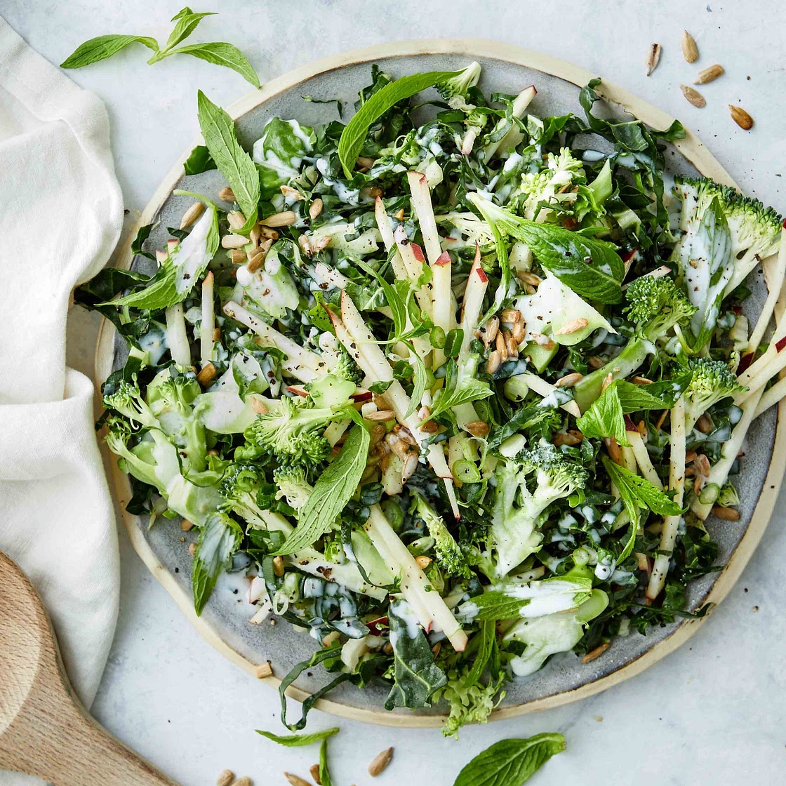 Silverbeet, broccoli and apple salad
