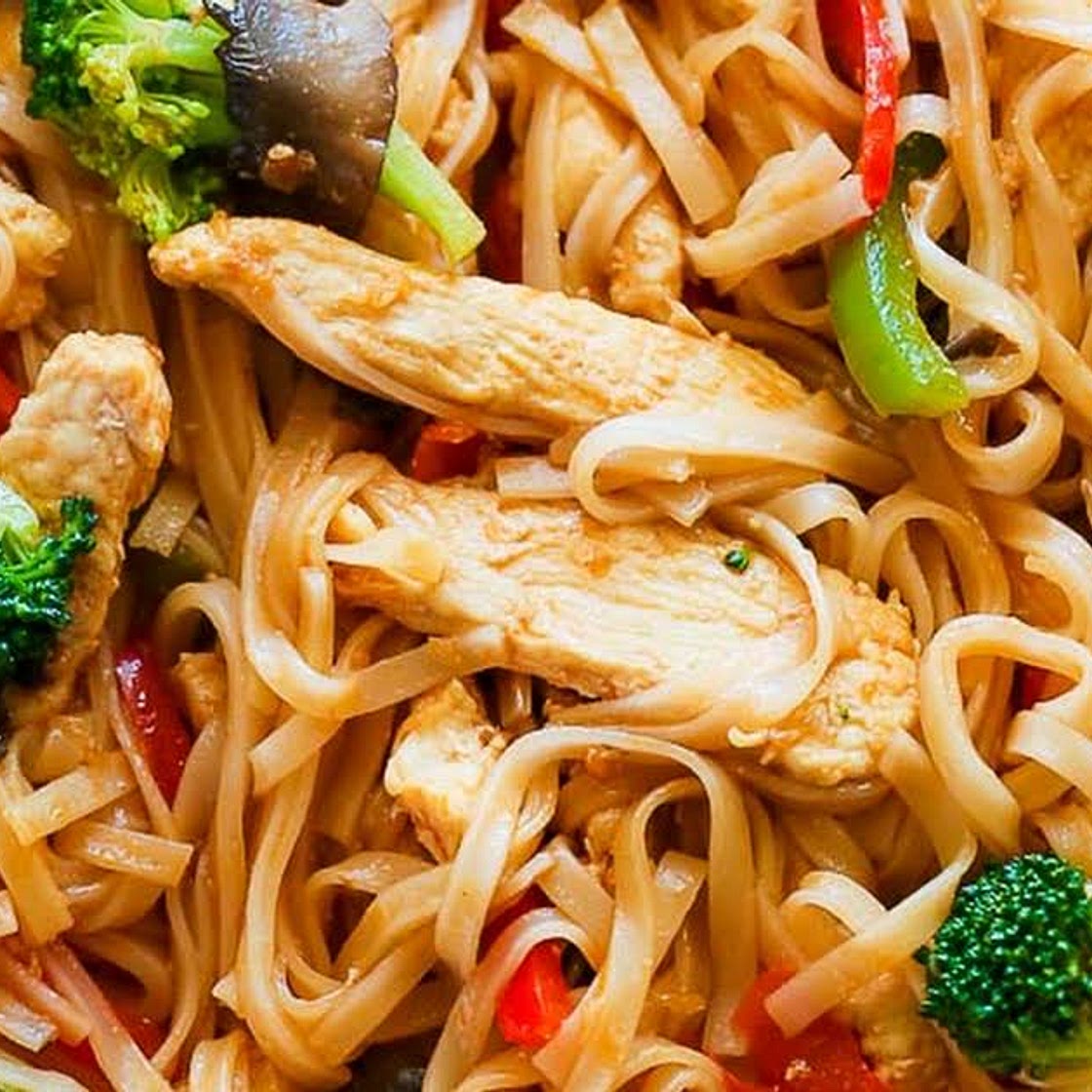 Chicken Stir Fry with Rice Noodles (30 Minute Meal) Recipe | Yummly