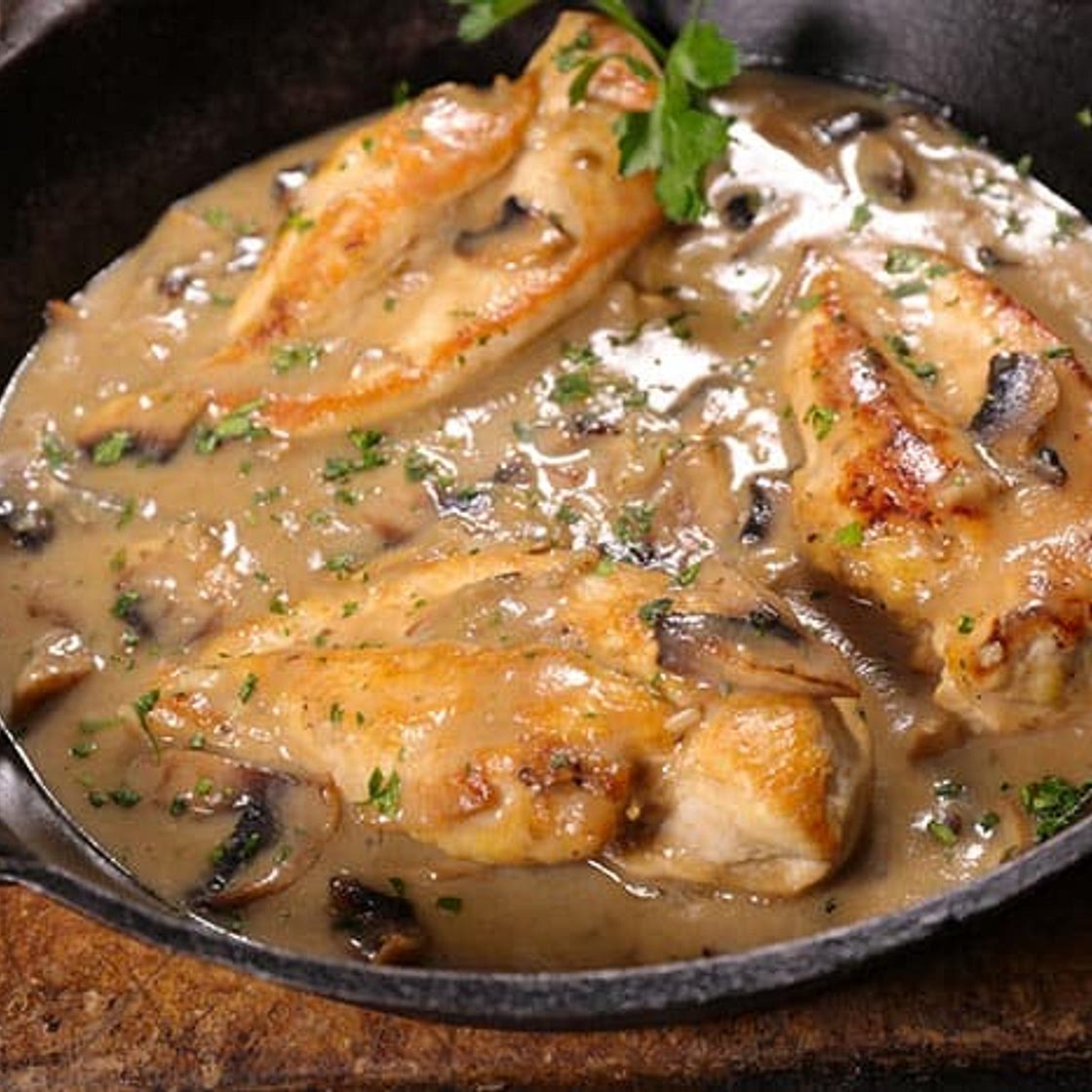 Receta de pollo con champiñones casero