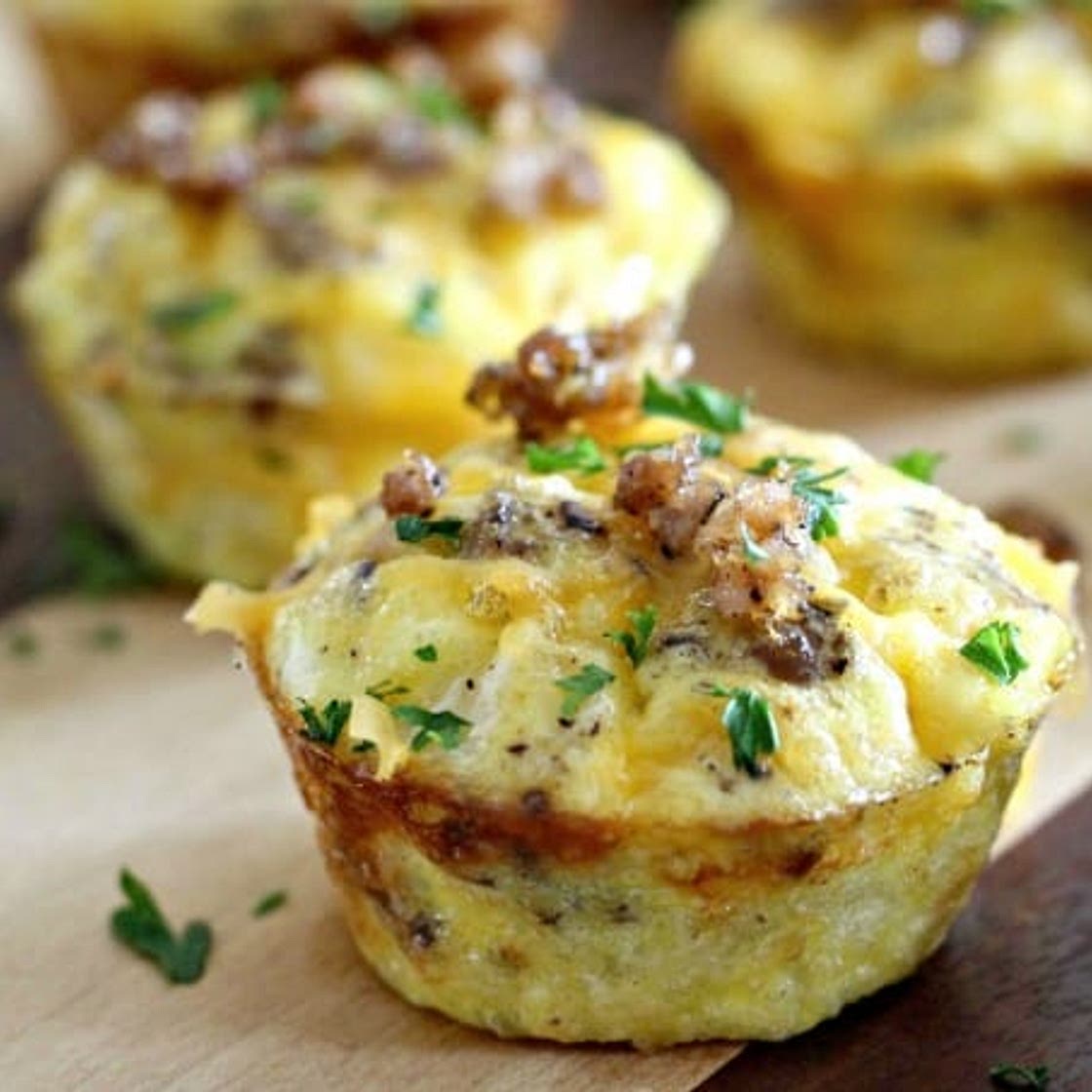 Mini Egg Muffins With Sausage And Cheddar